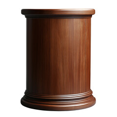 A wooden table with a brown finish