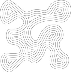 Abstract geometric shape composed of smooth concentric lines forming a liquid-inspired flowing contour.