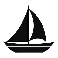 Sailboat silhouette vector nautical boat icon black  
Sailing boat vector silhouette black sea transport design  
