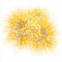 Obraz premium Golden Fireworks Celebration Background , PNG isolated cut out image