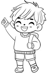 little boy with a pencil