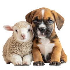 Obraz premium Puppy and lamb image