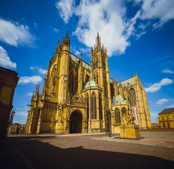 Saint Stephen's Cathedral in Metz, France, on a sunny day – April 2025