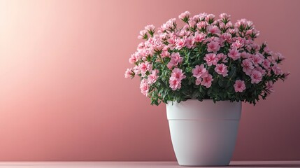 Fototapeta premium A charming bouquet of delicate pink blossoms bursting from a white pot a celebration of spring and new beginnings