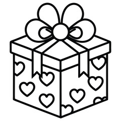 Gift Box with Hearts Icon a Symbol of Love and Affection Perfect for Valentine s Day or Birthday Celebrations