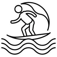 Simple Water Sports Icon Design Featuring Various Activities Like Swimming Surfing Sailing and Diving for Graphic Design Projects and Illustrations