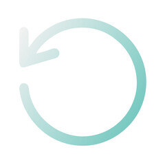 Refresh arrow icon in minimal pastel style in gradient teal turquoise green blue colour