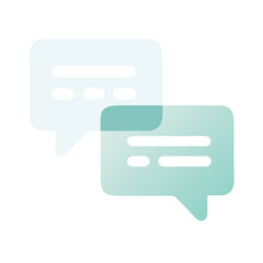 Fototapeta premium Chat bubbles icon in minimal pastel style in gradient teal turquoise green blue colour