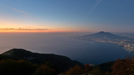 sunset on vesuvius in naples