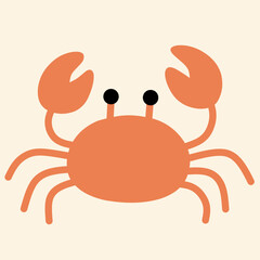 Adorable beach crab cartoon vector perfect for fun summer themes, ocean life illustrations, coastal graphics, kids beach designs, and tropical concepts.