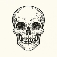 Obraz premium Intricate black skull illustration.