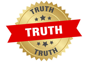 truth. truth round red and gold label isolated on transparent background