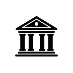 Fototapeta premium Bank Building Glyph Icon for Financial Institutions and Services