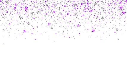 Shiny silver and purple confetti for greeting card, banner holiday, surprise, anniversary and congratulation