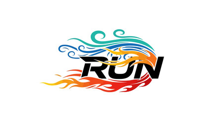 Run Logo and Label Design Templates Vector. Sport club, running club vector labels and emblems, logotypes, badges.