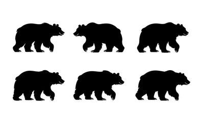 Six black bear silhouettes arranged in a grid pattern against a white background display strength