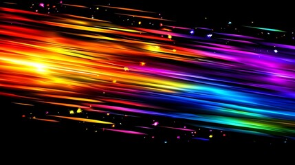 Electric neon gradient lines crossing diagonally on a deep black canvas, delivering a bold and luminous graphic composition