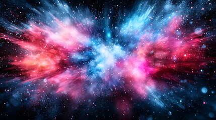 Vivid colored dust particles in high-speed action shot showing chaotic motion and fine textured details on dark background