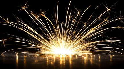 Dynamic cluster of transparent glowing fire sparks designed for cinematic overlays and special effects
