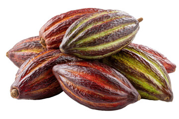 Cocoa harvest showcasing rich food heritage ideal for gourmet imagery, isolated on transparent background
