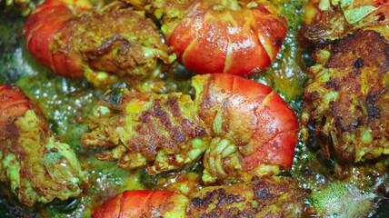 Cooked Prawns Displaying a Fiery Spectrum of Scarlet Shells and Tender Flesh