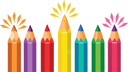 Adobe Illustrator Artwork Range of drawing pencils ,Sharpened Pencils, Drawing pencil set

