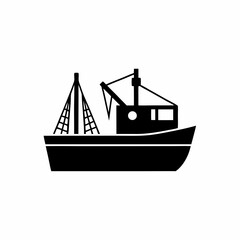 creative details Outline silhouette Fishing boat icon vector illustration