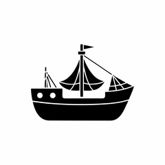 creative details Outline silhouette Fishing boat icon vector illustration