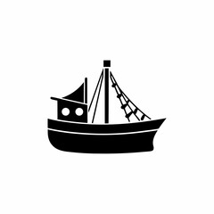 creative details Outline silhouette Fishing boat icon vector illustration