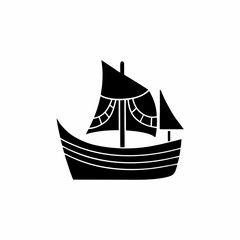 creative details Outline silhouette Fishing boat icon vector illustration