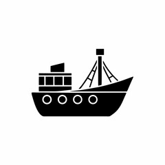 Obraz premium creative details Outline silhouette Fishing boat icon vector illustration
