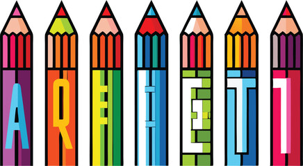 Adobe Illustrator Artwork Range of drawing pencils ,Sharpened Pencils, Drawing pencil set

