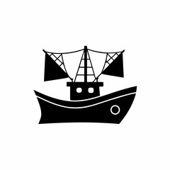 creative details Outline silhouette Fishing boat icon vector illustration