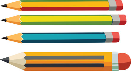 Adobe Illustrator Artwork Range of drawing pencils ,Sharpened Pencils, Drawing pencil set

