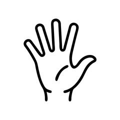 Obraz premium Hand icon, simple line art, black and white, for app design
