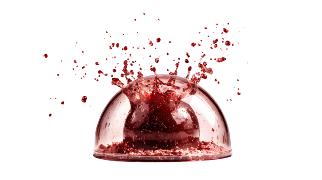 Red Liquid Splashing Under a Dome Captures Dynamic Energy and Artistic Visual Appeal