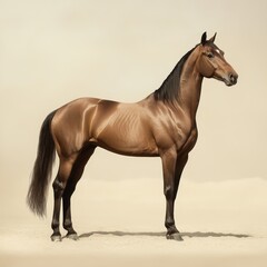 Obraz premium Majestic Brown Horse Standing Proudly in a Studio Shot