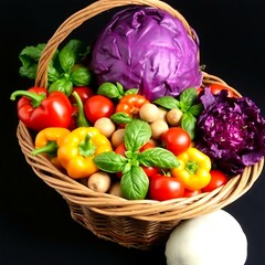 fresh vegetables in a basket