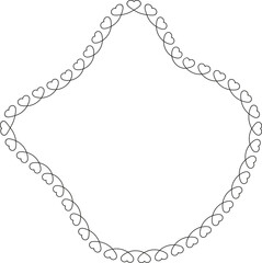 Wavy abstract shape with a rounded structure and a linked heart outline.