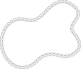 Curved shape with connected heart outlines forming a contemporary blob design.
