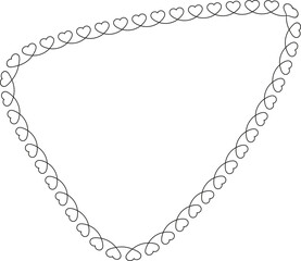Curved shape with connected heart outlines forming a dynamic organic triangular design.