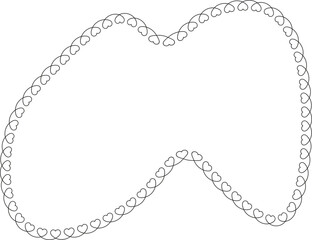 Curved shape with connected heart outlines forming a simple fluid element with flowing edges.