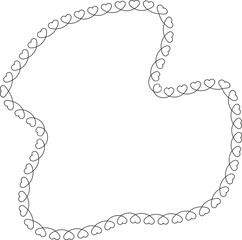 Curved shape with connected heart outlines forming a smooth irregular form with soft edges and undulating curves.