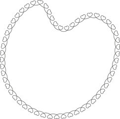 Curved shape with connected heart outlines forming a soft floating element with smooth edges and a light appearance.
