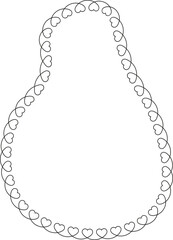 Curved shape with connected heart outlines forming a stylized organic form with flowing curves and smooth transitions.