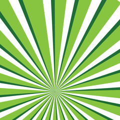 Obraz premium abstract green white sun rays, sunburst retro styled comics book texture background