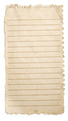 Fototapeta premium Vintage Aged Lined Paper Texture with Torn Edges and Stained Background