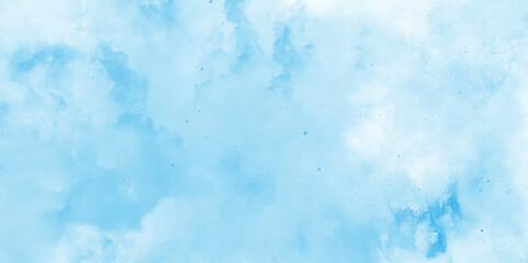 abstract beautiful sky light background with white clouds,Light blue watercolor texture background, Aquarelle paint paper textured canvas element for texture, modern and paper texture design with sky.