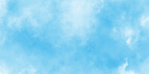 abstract beautiful sky light background with white clouds,Light blue watercolor texture background, Aquarelle paint paper textured canvas element for texture, modern and paper texture design with sky.