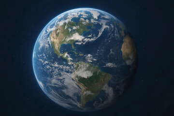 Fototapeta premium Stunning Realistic Satellite View of Earth A Breathtaking 3D Render